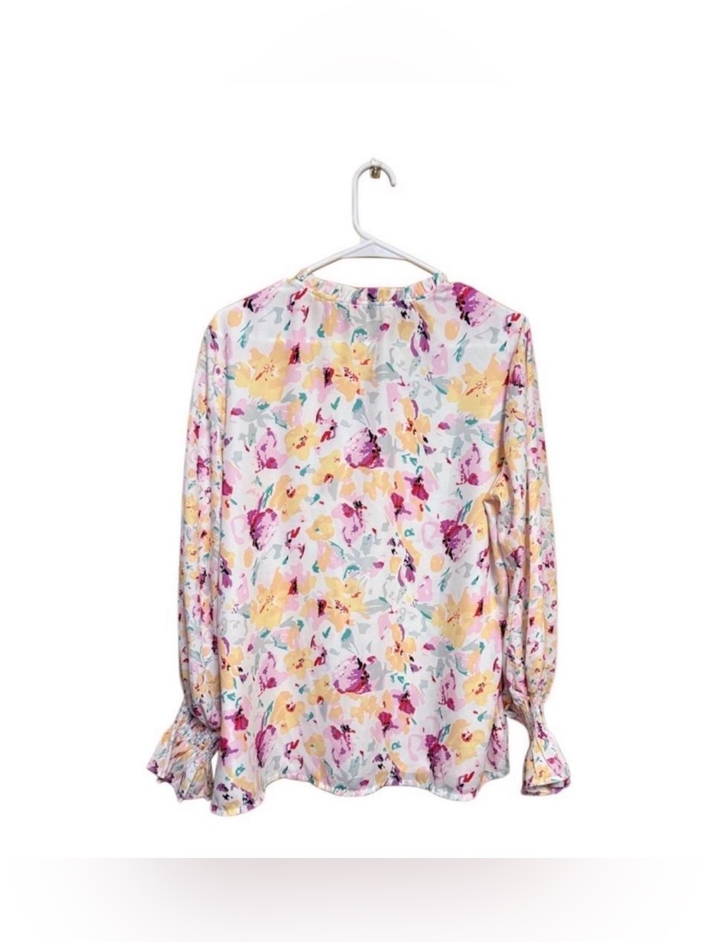 ✨ Dreamy Cottagecore Floral Blouse | Romantic Tie Neck Top | XL - Picture 3 of 4